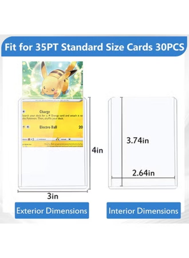 fantasize 80 قطعة من حوامل البطاقات PVC، حماية متميزة بأبعاد 3" x 4"، أكمام بطاقات تداول مضادة للخدش، أكمام بطاقات بوكيمون، أكمام كرة قاعدة شفافة، MTG، K-pop وحماية بطاقة الضمان الاجتماعي - Image 2